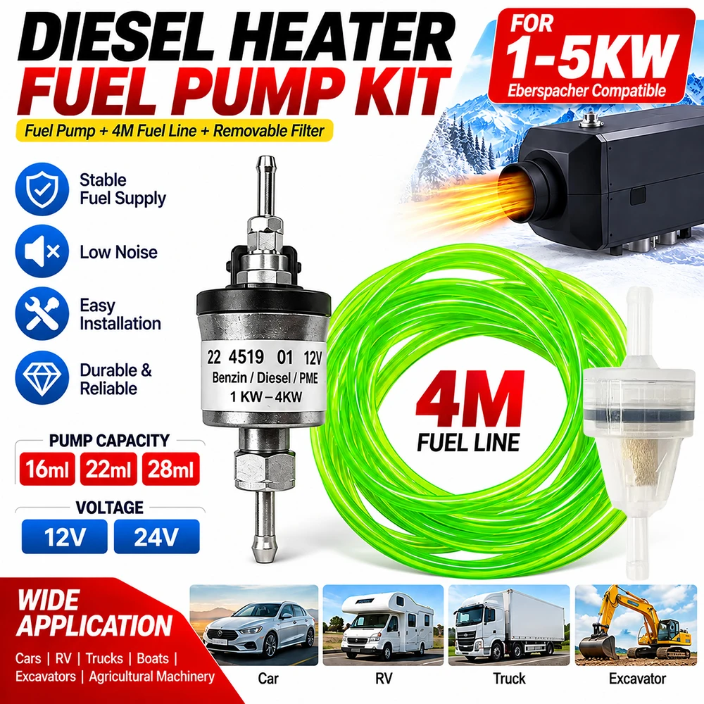 4M Fuel Line with Removable Filter 16ml 22ml 28ml Diesel Pump 12V 24V for Eberspcher Air Diesel Parking Heater Parts