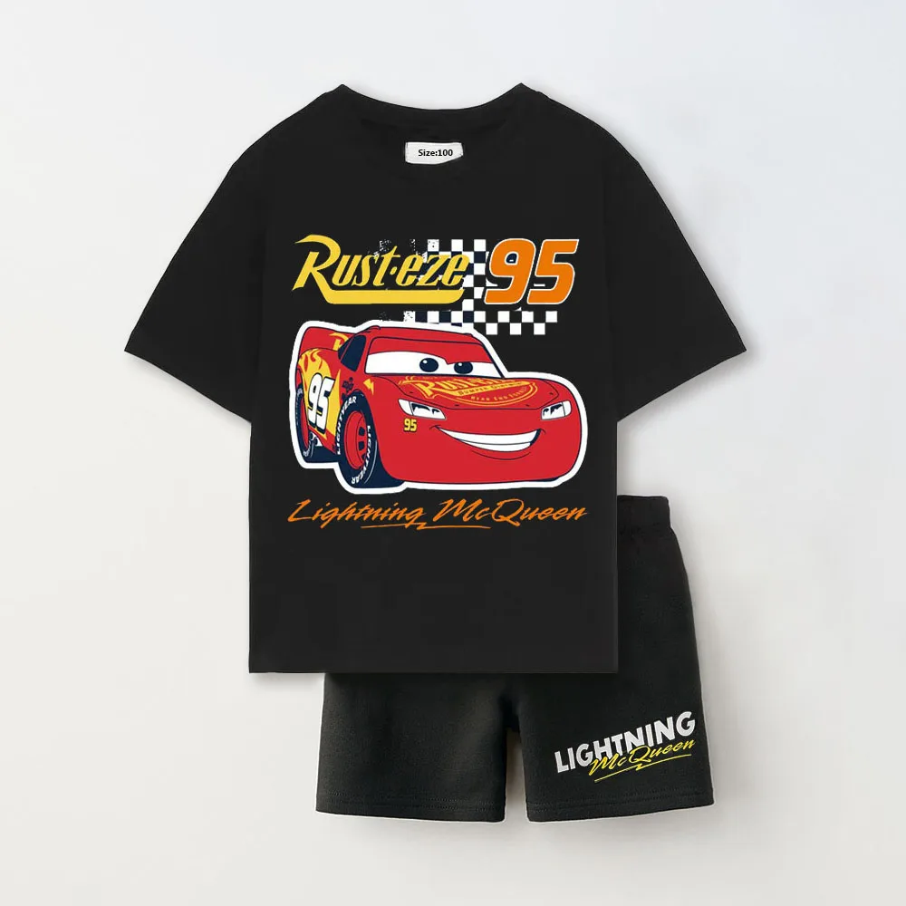 

2Pcs Baby T-Shirt Outfits New Cartoon Kids Tees Solid Color Versatile Shorts Boys Child Short Sleeve Outdoor Wear Sets