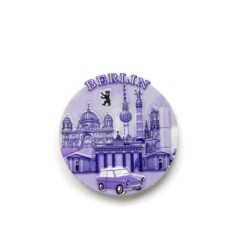 

Berlin Travel Commemorative Creative 3D Unique Scenery Round Decorative Magnetic Fridge Magnet