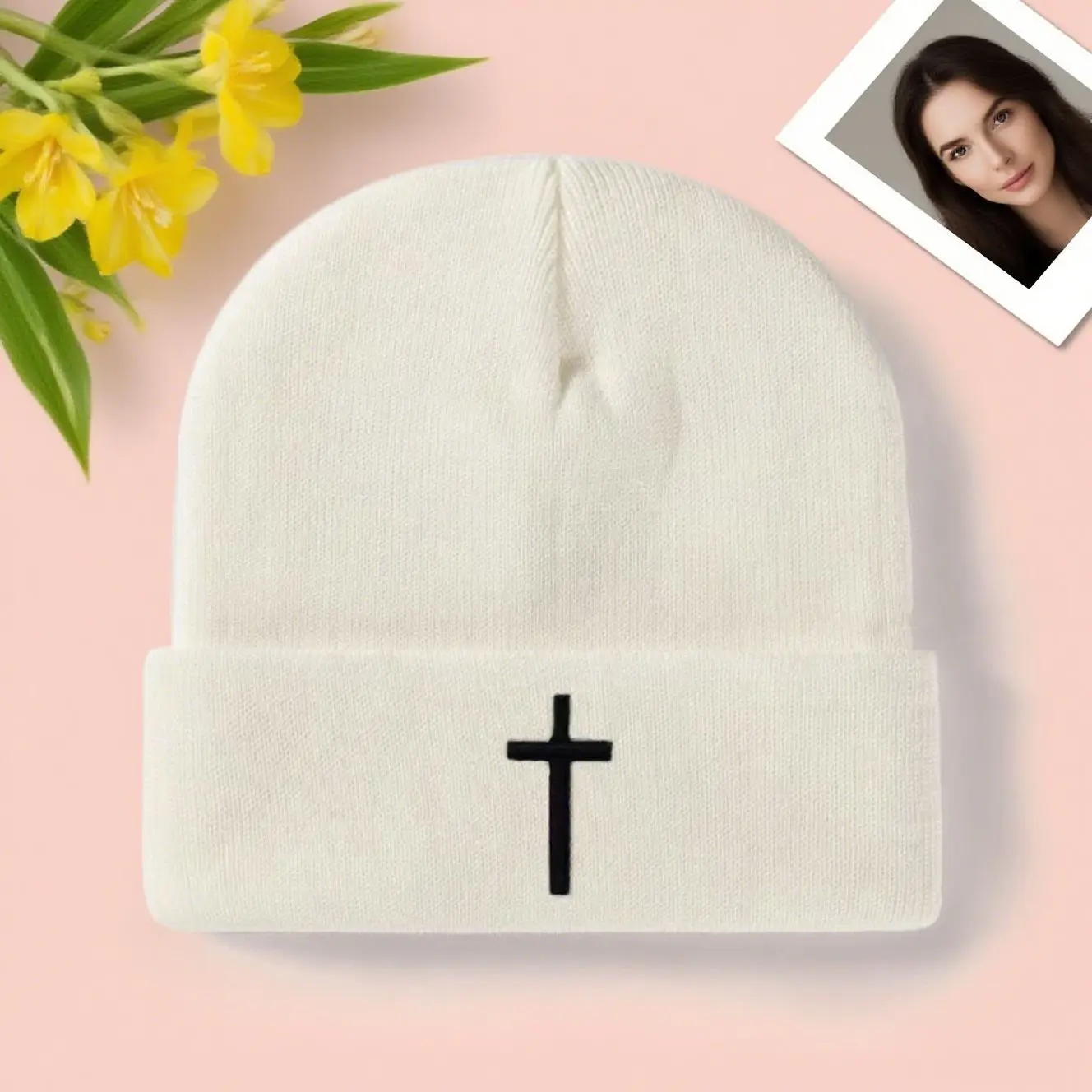 

Autumn and Winter New Cross Embroidered Knitted Hat for Men and Women Versatile Trendy Knitted Hat for Cold Protection