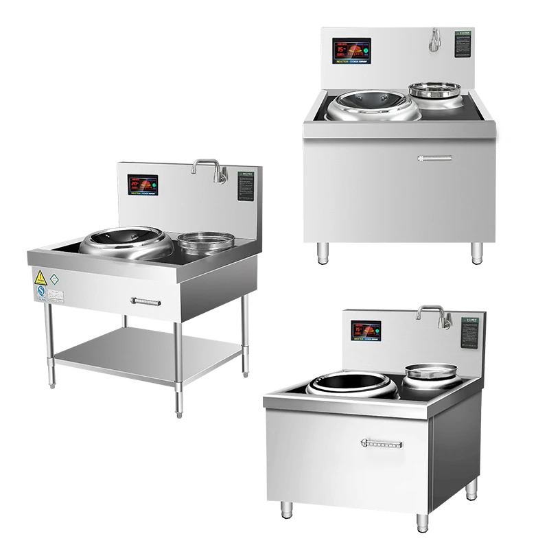 

High-Power 8 15kw Commercial Induction Cooker Chinese Wok Range Concave Burner Stove 380 220v For Restaurant Kitchen Equipment