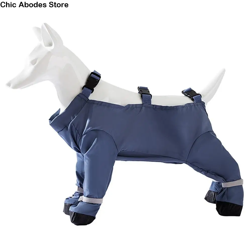 

Breathable Waterproof Dog Jumpsuit Adjustable Straps Anti-Slip Belly-Covering Pet Outfit Easy To Clean Stain Resistant