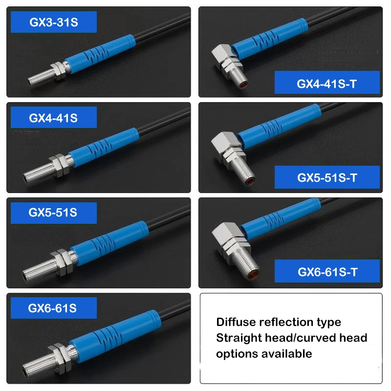 M3M4M5M6 diffuse reflection laser optical fiber sensor, elbow-shaped optical fiber probe, sensing switch, high precision, small