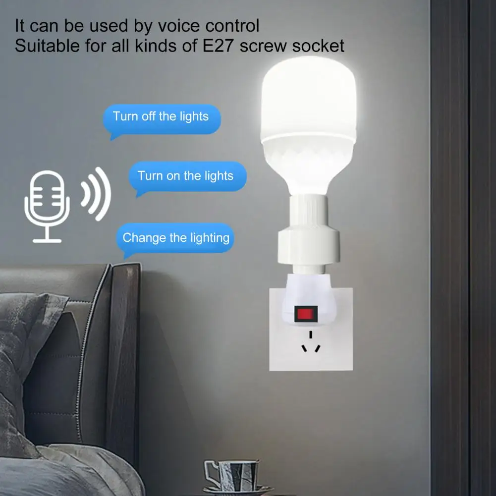 Smart Lamp Holder Wide Application Smart Lamp Head Hands Free Light Controller  Powerful Wireless Smart Light Socket