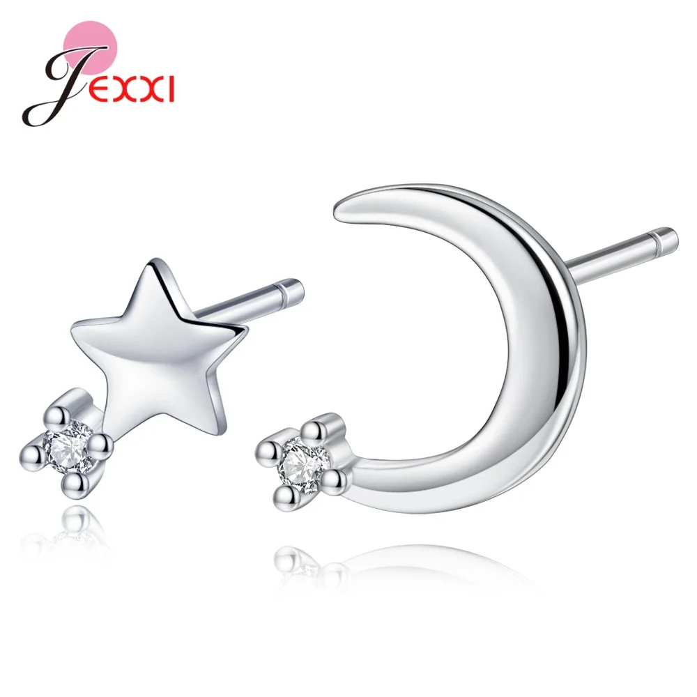 Good Qulity Women/Girls 925 Sterling Silver Color Jewelry Accesory Stud Earrings Small Shiny Cubic Zirconia Paved Stud Earring