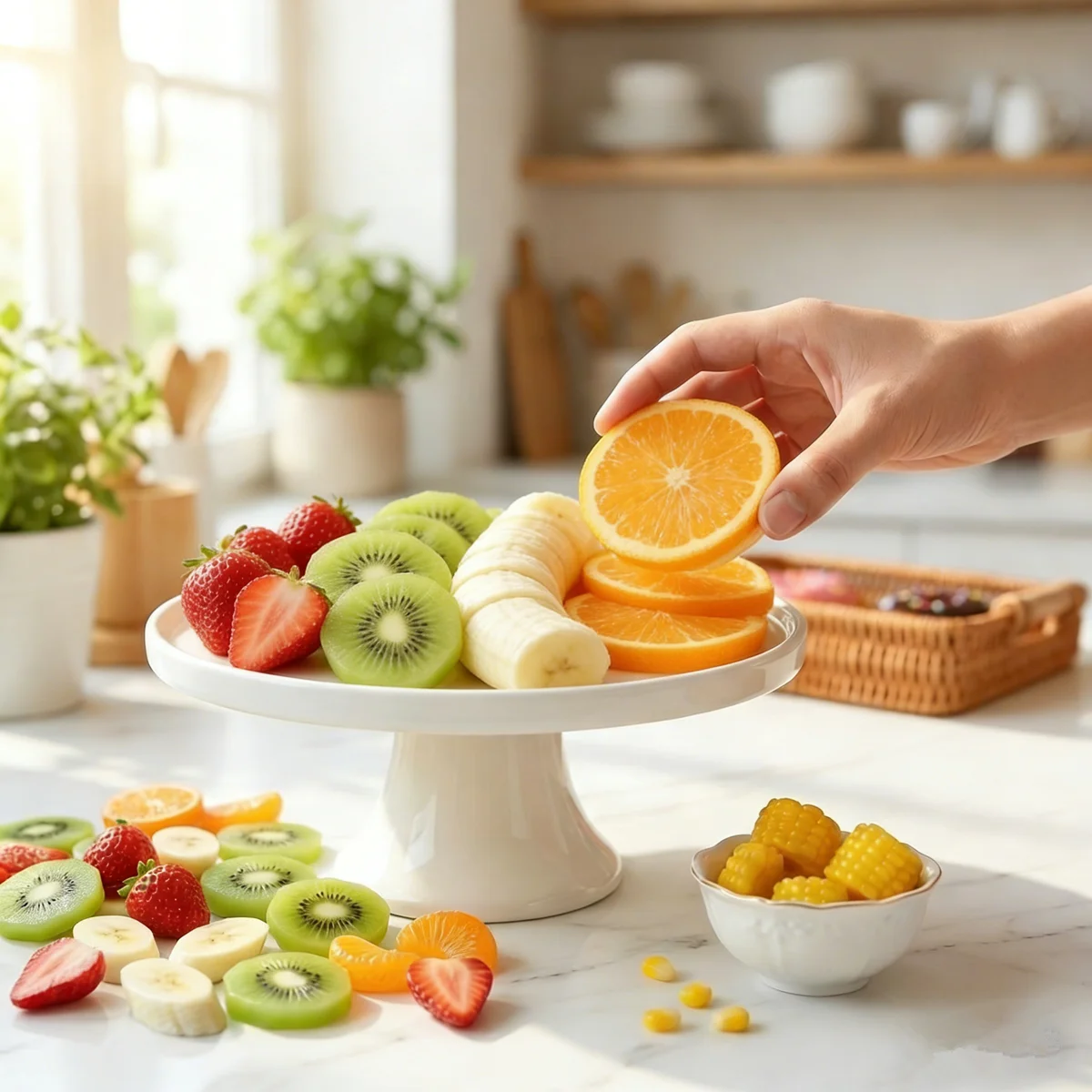 6PCS Realistic Fake Fruit Slices - Simulation Orange, Kiwi, Strawberry, Banana Prop for Kitchen Decor & Photography Props