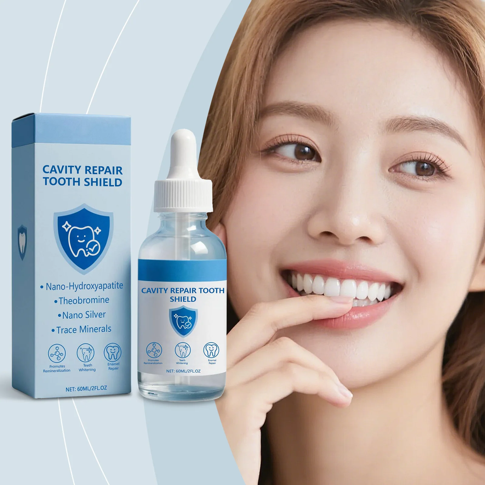 60ml Tooth Whitening Polish Teeth Cavity Repair Tooth Shield Gentle Teeth Stain Remover Enamel Repair Oral Care Deep Cleaning