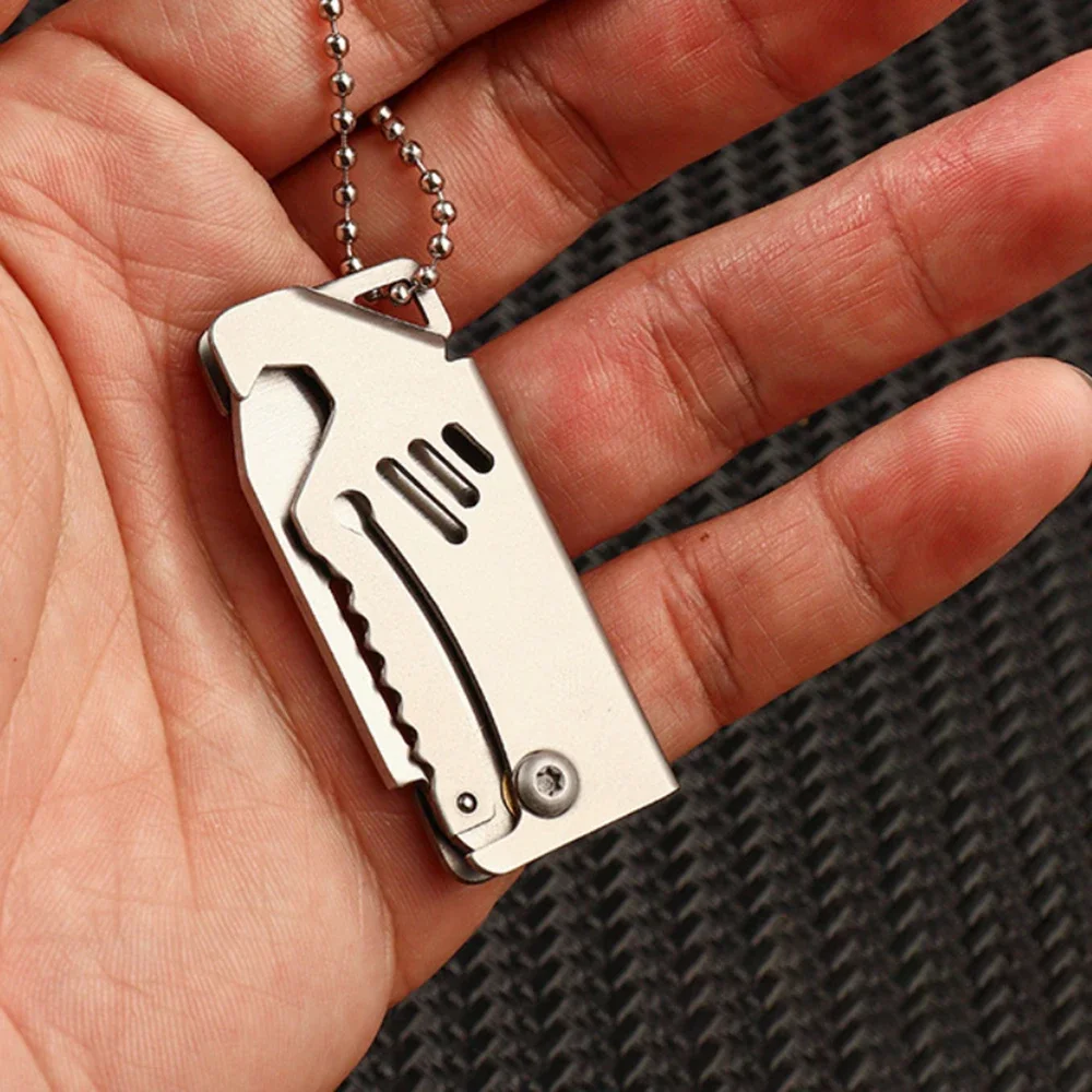 1 قطعة سكين حاد قابل للطي المحمولة في الهواء الطلق صغيرة عالية الجودة بقاء سكين جيب أدوات قلادة التخييم بالجملة