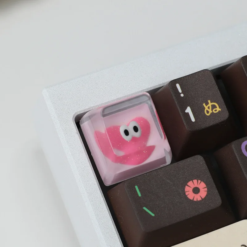 Epoxy quirky cute cartoon keycap resin mechanical keyboard cap personalized resin light transmission high transparency