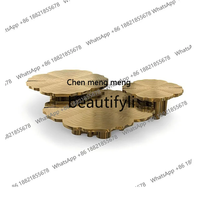 

Итальянский легкий роскошный журнальный столик с годовым кольцом, комбинированный чайный столик с нестандартным рисунком дерева