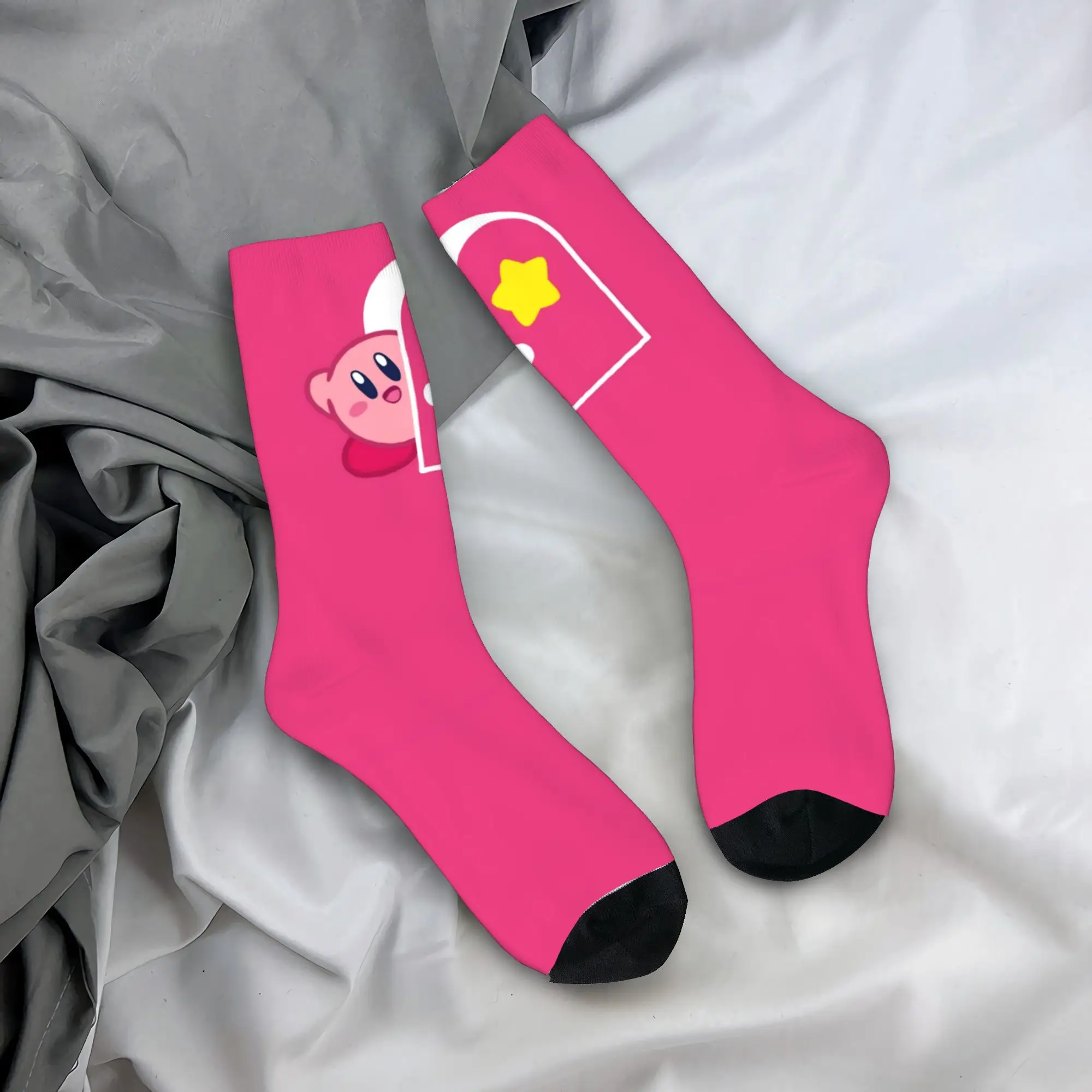 

pink kirbys funny game Theme Design Socks Outfits for Casual Wear Cozy Print Socks