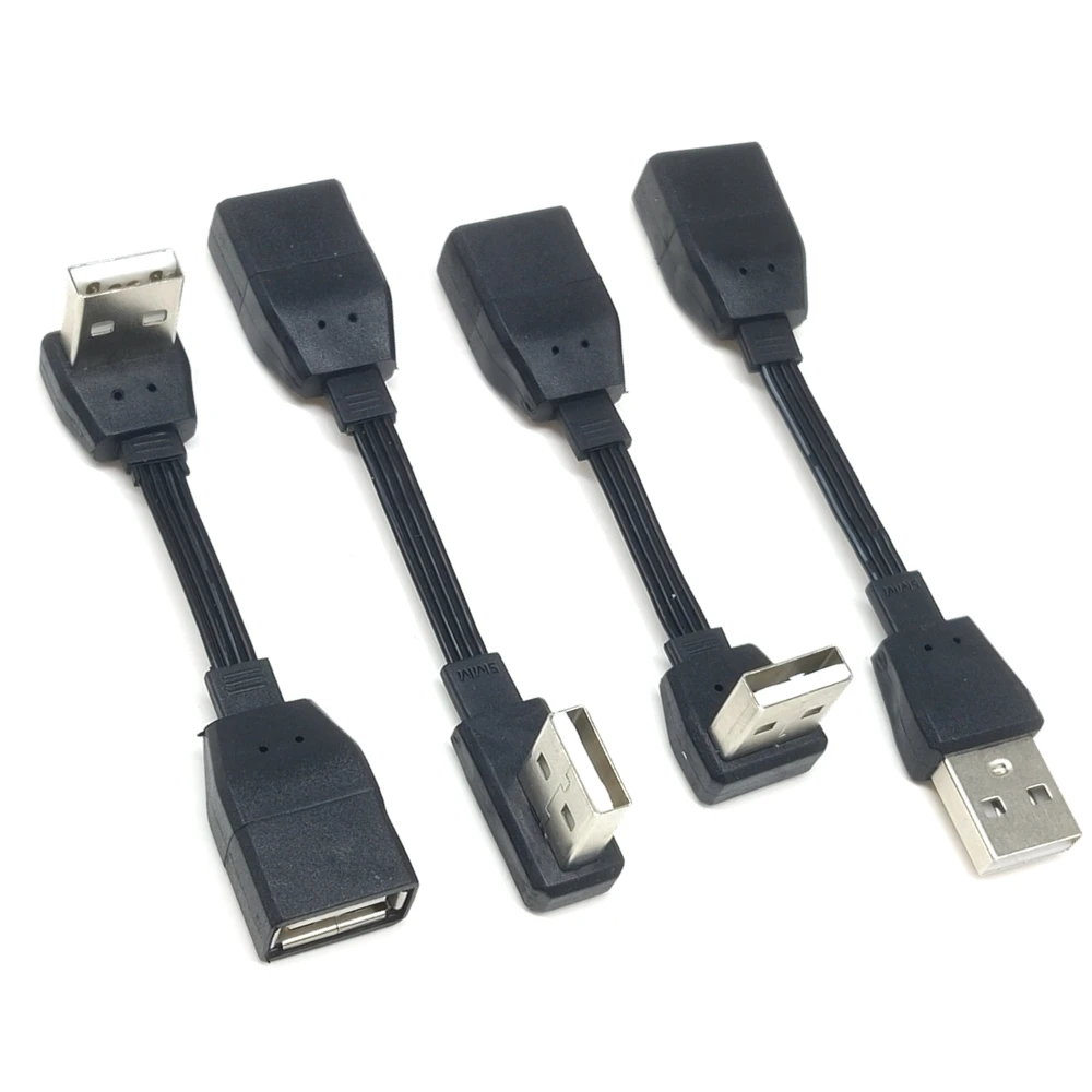 5cm 10cm 30CM USB 2.0 A Plug to Female 90 Angled Extension Adapter Cable USB 2.0 Male to Female Right/Left/Down/Up Black Cable