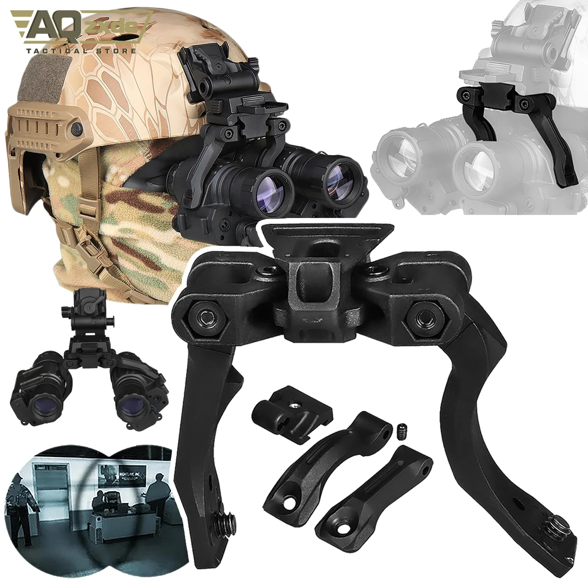 

Pvs14 Night Vision Bridge with Adjustable Field,Tactical Hunting PVS 28 NVG Mount Bridge for Dual AN/PVS-14 Night Vision Goggles