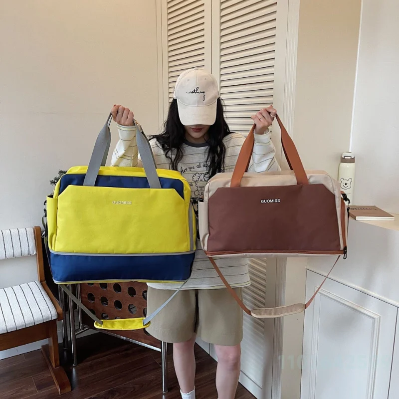 New Wet and Dry Separation Travel Bag Short-distance Out Luggage Bag Large Capacity Contrasting Color Yoga Sports Fitness Bag