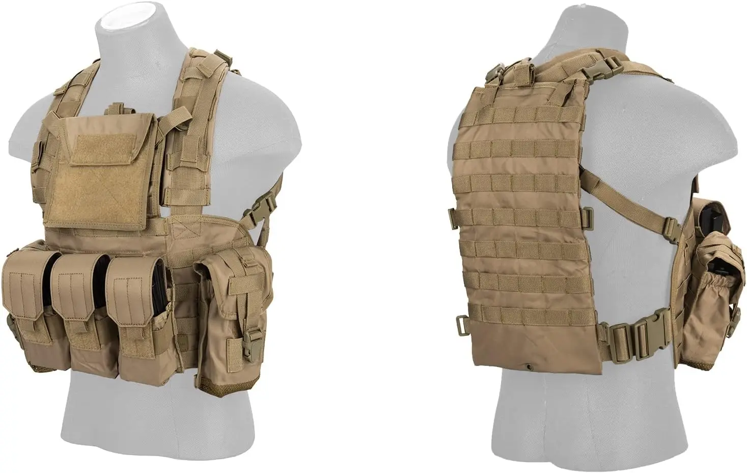 

Tactical Airsoft Paintball Vest M4 M16 MOLLE Modular Chest Rig Quick Release