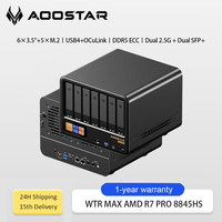 AOOSTAR WTR MAX NAS Mini PC Ryzen 7 Pro 8845HS 11-Bay NAS Dual 10G Ports 6x3.5\