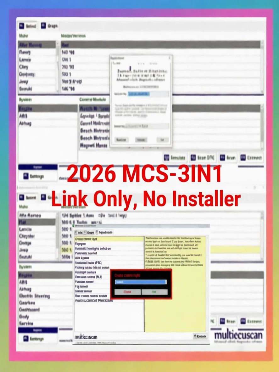 2026 Hot Deal: Multiecuscan V4.8 V4.9 V5.0 3-in-1 Software for Dodge Ram Jeep - Cheap OBD2 Diagnostic Tool Works with ELM327 / O