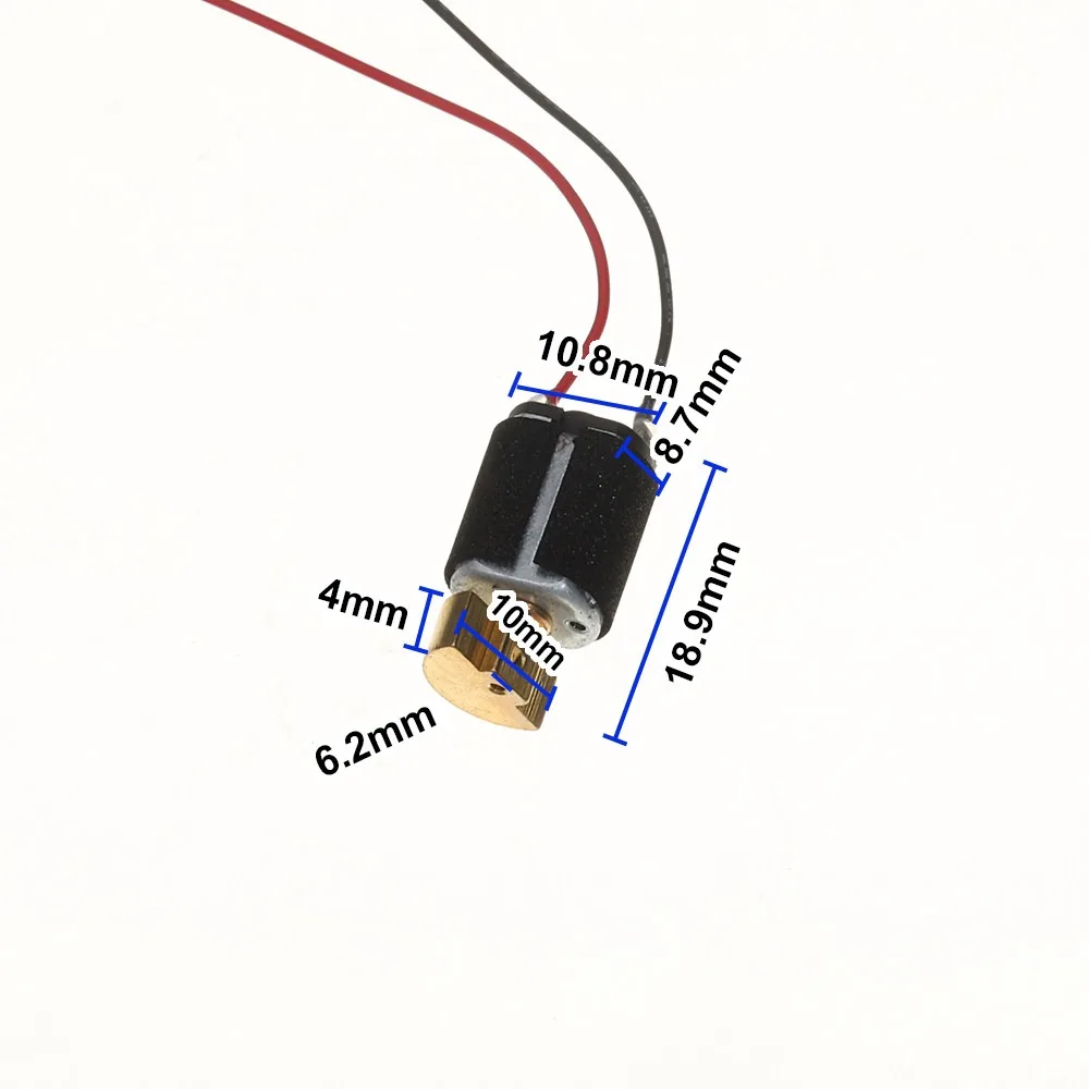 M10 Copper Eccentric Vibration Motor DC2.0‑6.0V 7000RPM Small Vibrating Motor with 75mm Wire for Massager Beauty Device