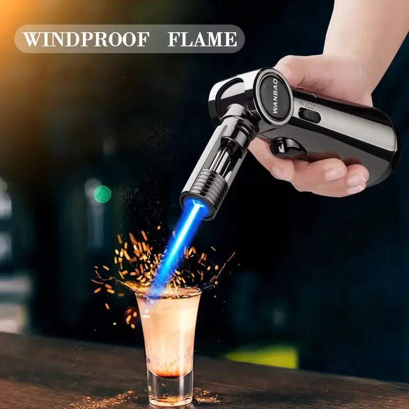 Torch Gas Windproof BBQ Kitchen Cooking Jet Turbo Cigar Lighter High Capacity Spray Gun Jewelry Metal Welding Gifts For Men