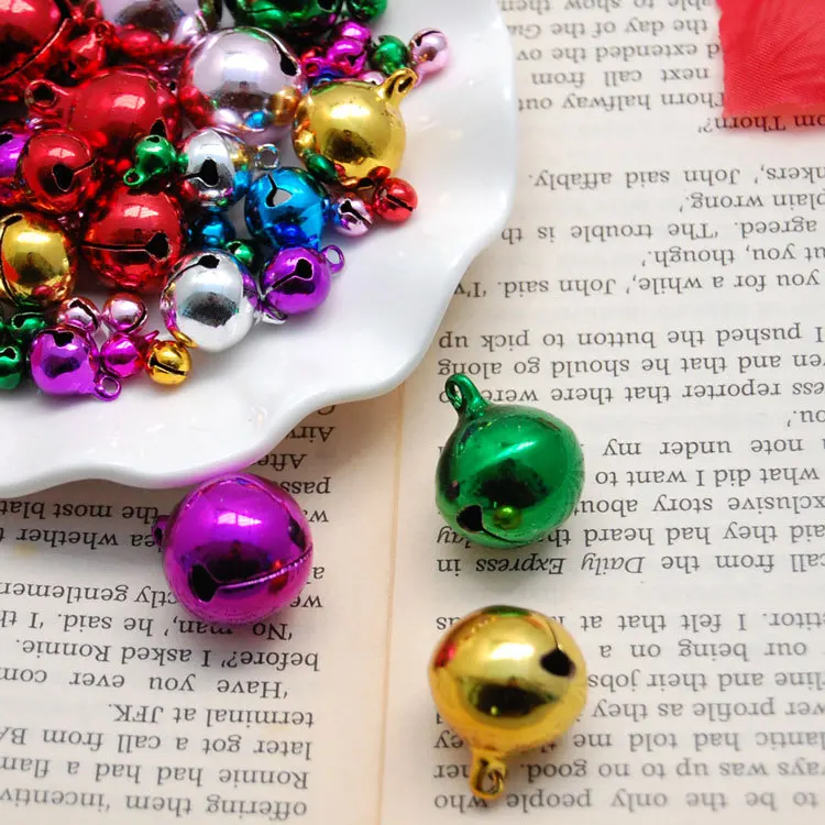 Colorful Jingle Bells Loose Beads Small DIY Craft Accessories Festival Party Decoration Xmas Tree Pendant Ornaments