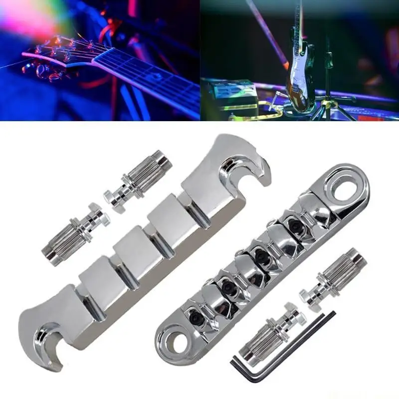 

31BE 1 Set 4 String Electric Guitar Roller Saddles Bride with Wrench Guitar Part