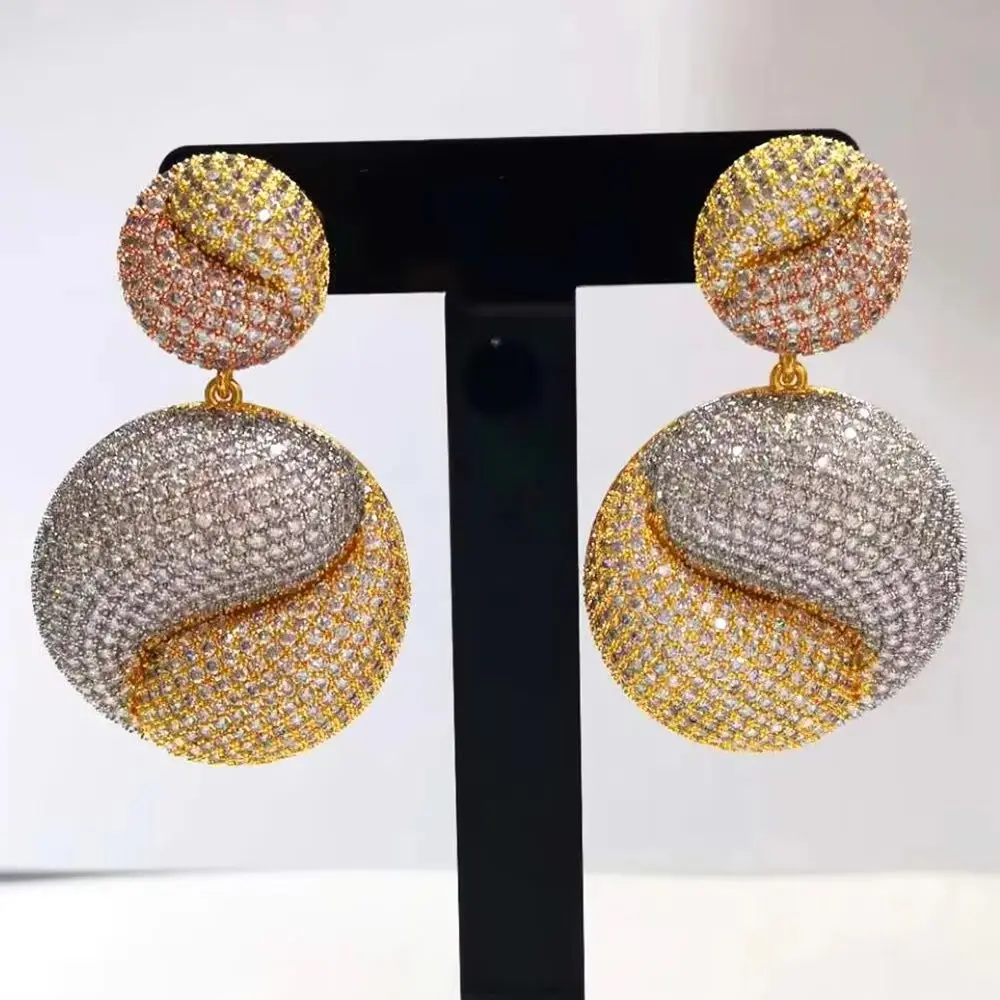 

Missvikki Gorgeous Round Pendant Earrings AAA Cubic Zirconia Bridal Wedding Party Show Earrings Fashion Jewelry Womens Jewelry