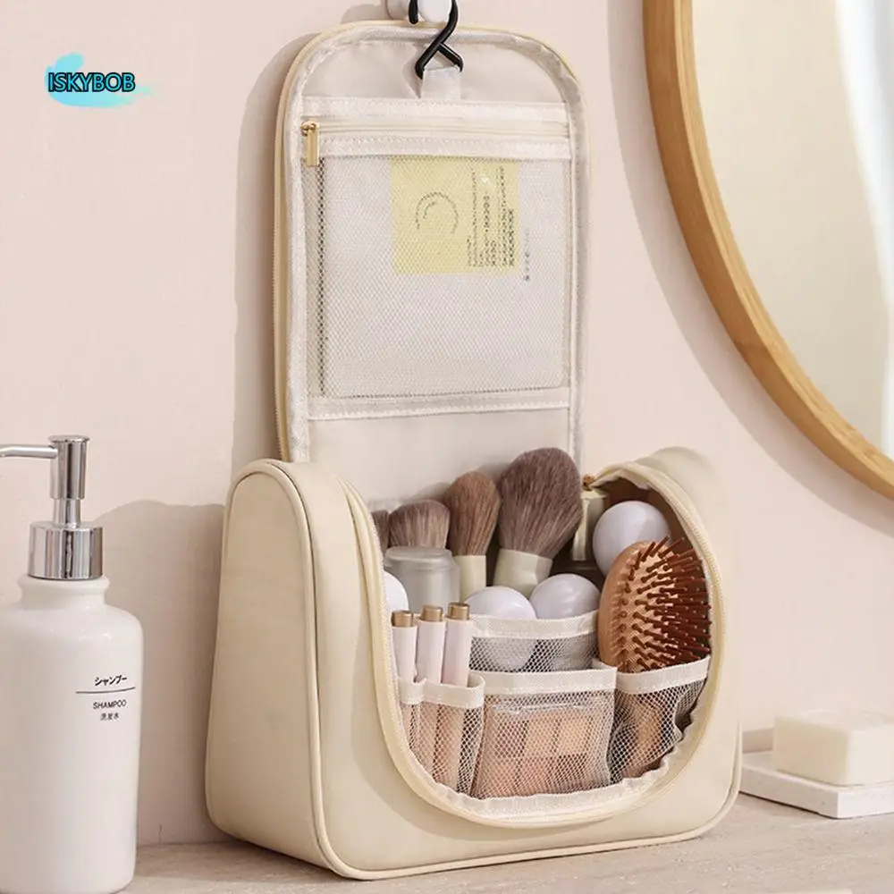 

Fashion Large Capacity Cosmetic Storage Bags Waterproof Dustproof Hanging Makeup Bag Portable with Handle Wash Handbag Gym