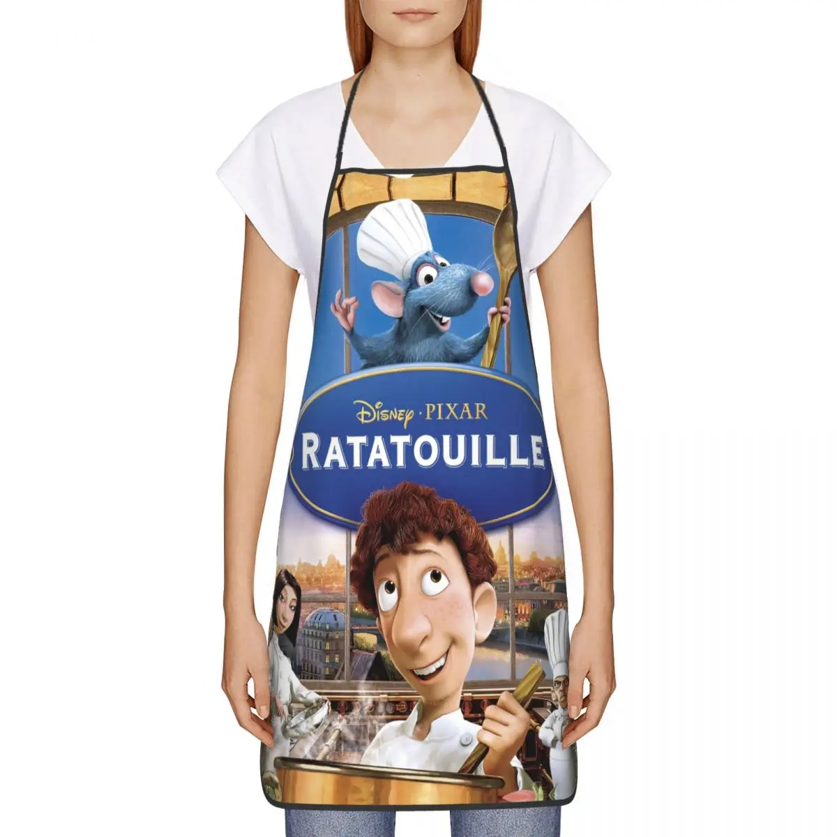 Custom Unisex Little Chef Ratatouille Remy Bib Apron Adult Women Men Chef Tablier Cuisine for Kitchen Cooking Gardening