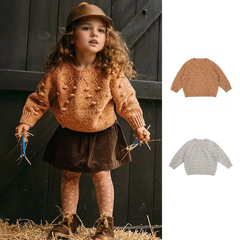 

Children's Knitted Sweater 2024 Autumn New Style Small and Medium Sized Children's Fashion Round Neck Pullover Loose Sweater