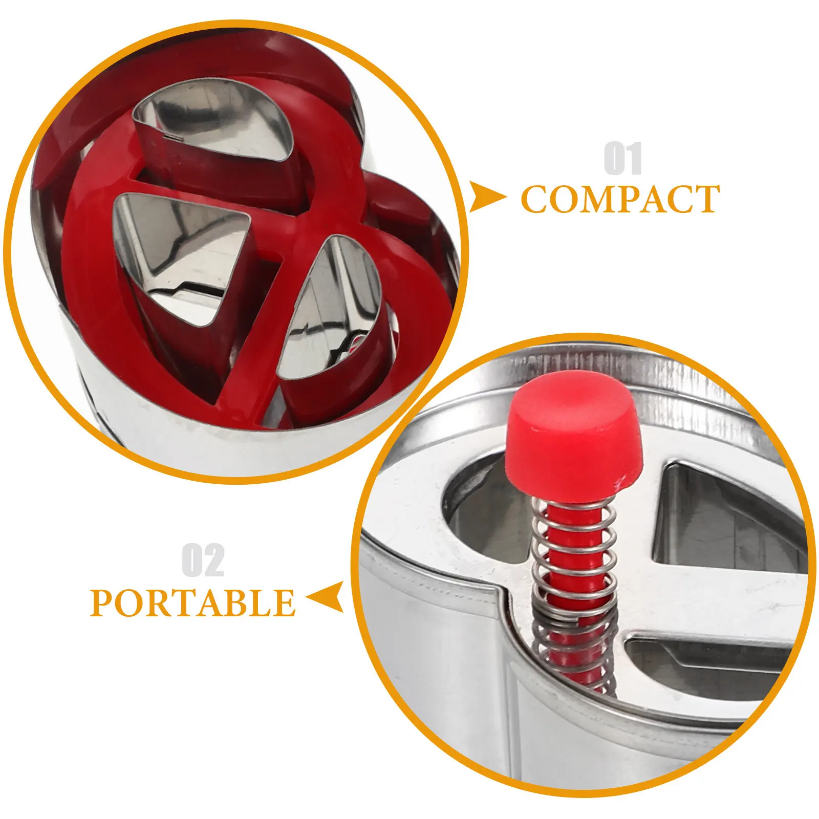 3-Hole Cookie Mold Cutter Stainless Steel Reusable Press Type Baking Tool for Cookies Cakes Bread Clay DIY Dessert Making