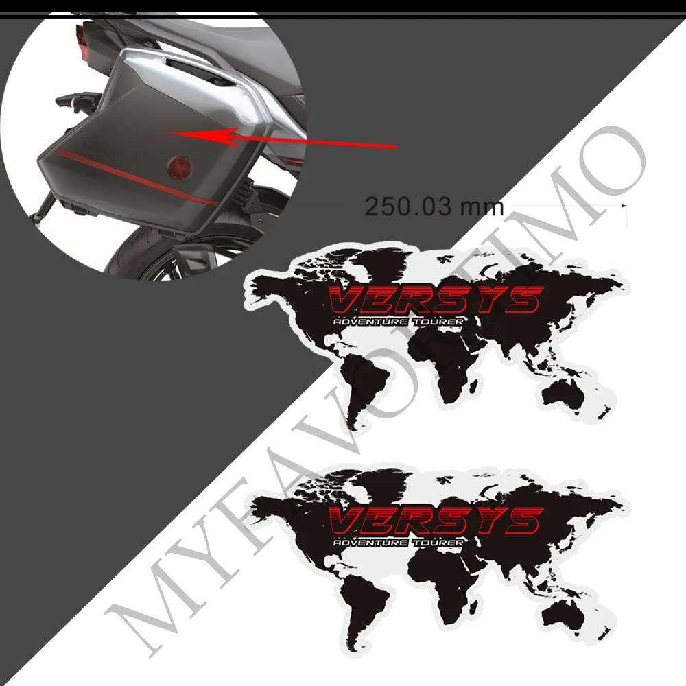 For Kawasaki VERSYS 300 400 650 1000 VERSYS-X 250 Tank Pad Stickers Decals Adventure Wind Deflector Windshield Windscreen Screen