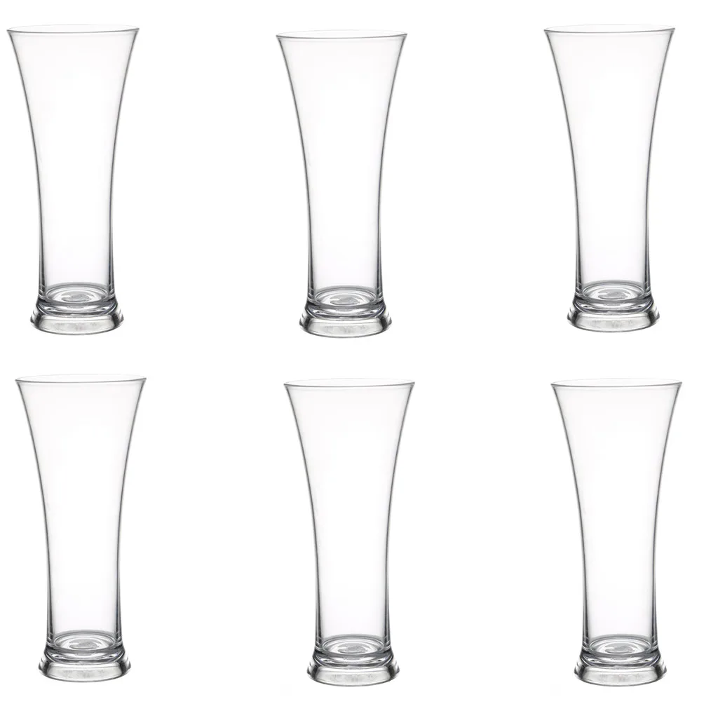 

6PCS Per Pack Free BPA Plastic Glass Reusable Transparent Drinking Glasses for Cold Juice Beer Cola Gift for Woman Japanese