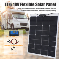 50W 18V Flexible Solar Panel Kits Complete With 100A Controller Outdoor Solar Cell Power Charge for Camping Training RV Car Boat