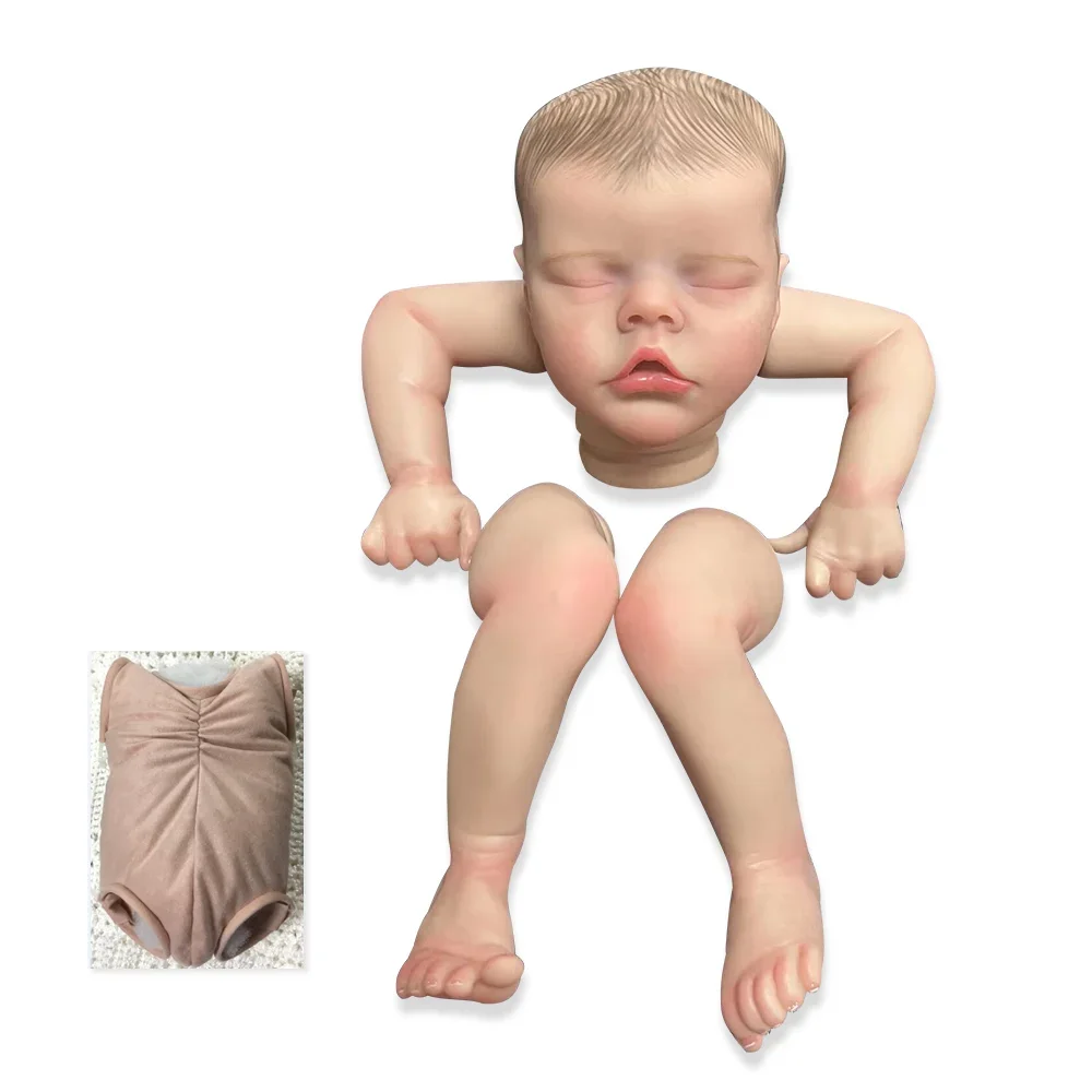 16inch Already Painted Bebe Reborn Doll Kit Baby TWIN B Soft Touch Flexible Unfinished Blank Doll Parts 3D Painted Veins