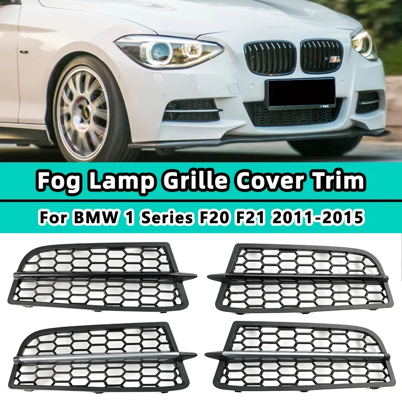 Honeycomb Front Bumper Fog Light Grille Lower Lamp Cover For BMW 1 Series F20 F21 M Model 2011-2015 51118053803 Replacement Set