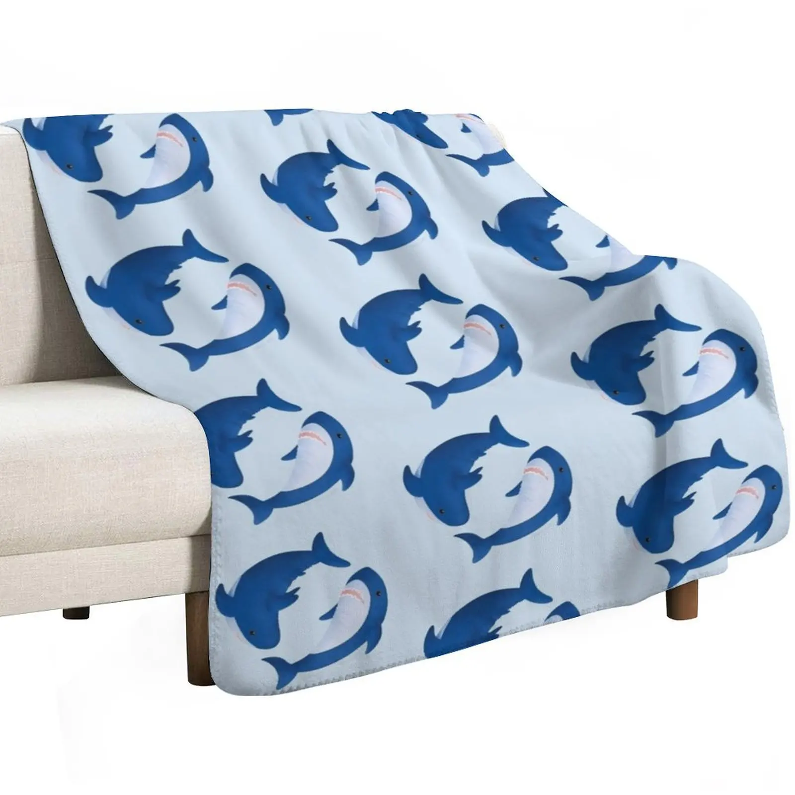 Brucie & Archie Blahaj shark pattern Throw Blanket Soft Bedroom Blanket for Night Sleeping