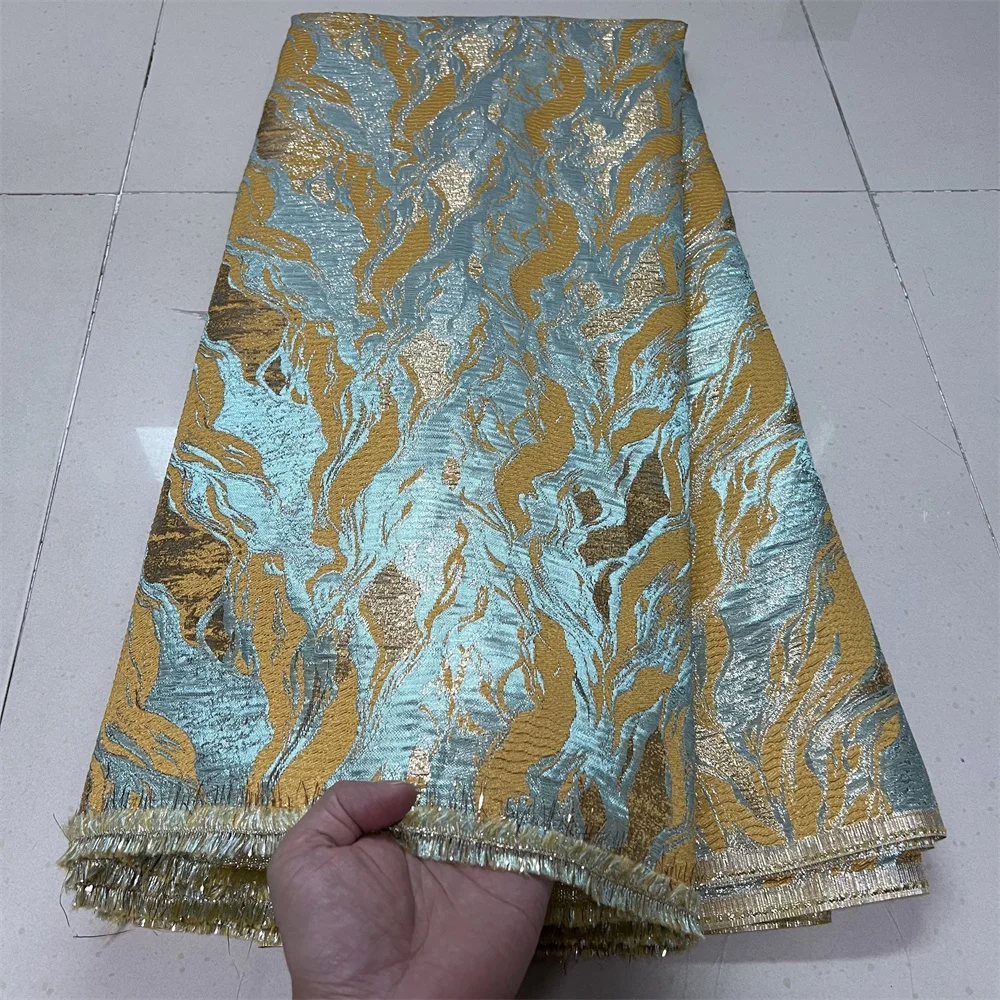 

2025 African Nigerian High-Quality Tulle Lace Fabric Organza Embroidery for Party Gown Jacquard Wedding Dress 5Yard YXZ181