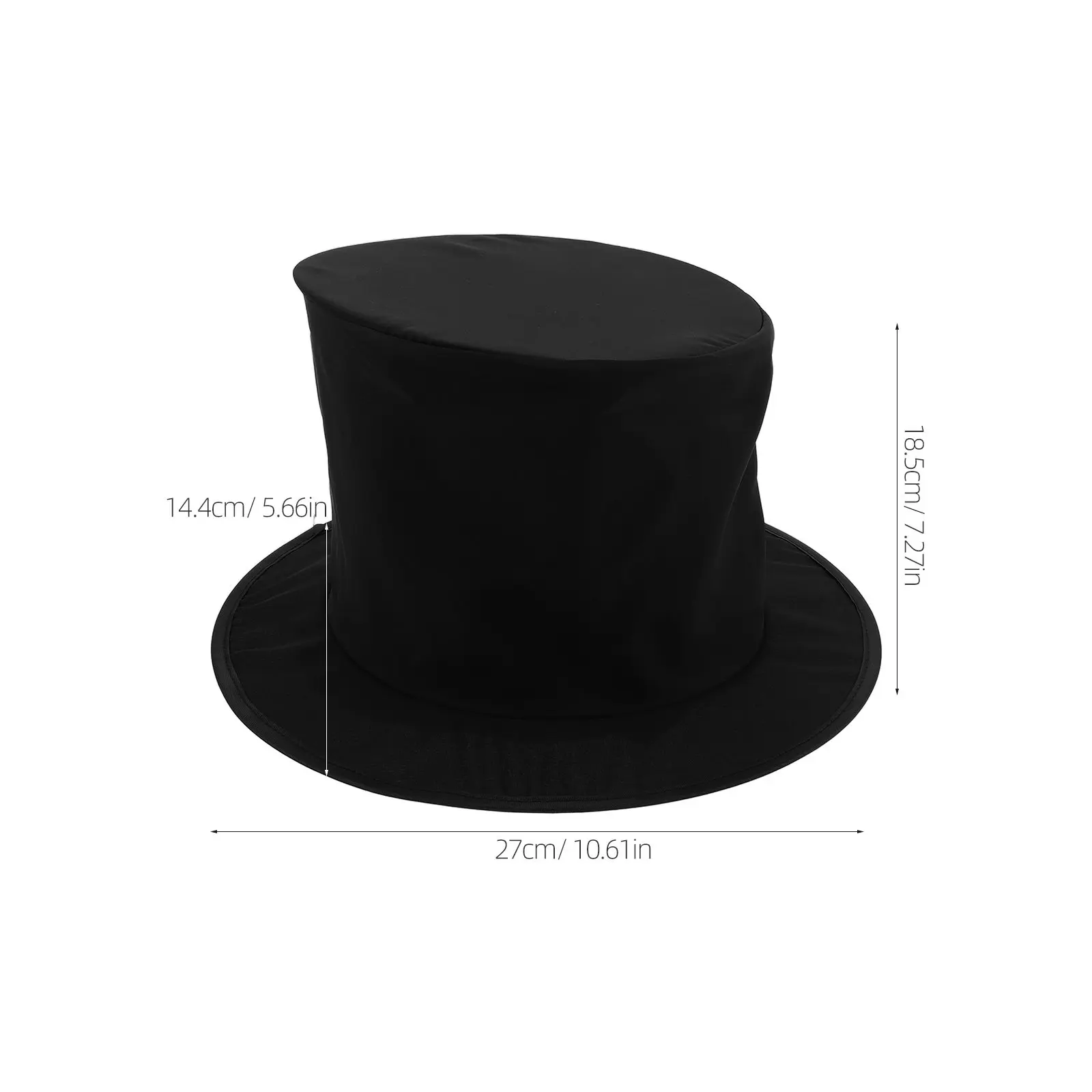 2 Peças Chapéu Preto de Mágico Dobrável para Adultos e Crianças, Fantasia de Festa, Carnaval, Baile de Máscaras, Chapéu Formal de Mago para Palco