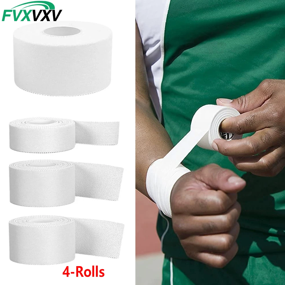 4 Rollen Sport- und Athletiktape |   Keine Klebrige Rückstände, Leicht zu Reißen |   für Athleten, Trainer, Erste-Hilfe-Verband bei Verletzungen |   Knöchel, Handgelenk, Erst