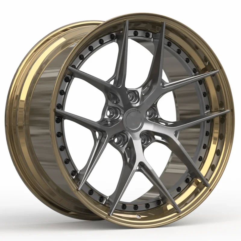 21 Inch 5x130 Et35 Alloy 2pcs Forged Bronze SUV Car Wheels Rims Custom Fit fo2008