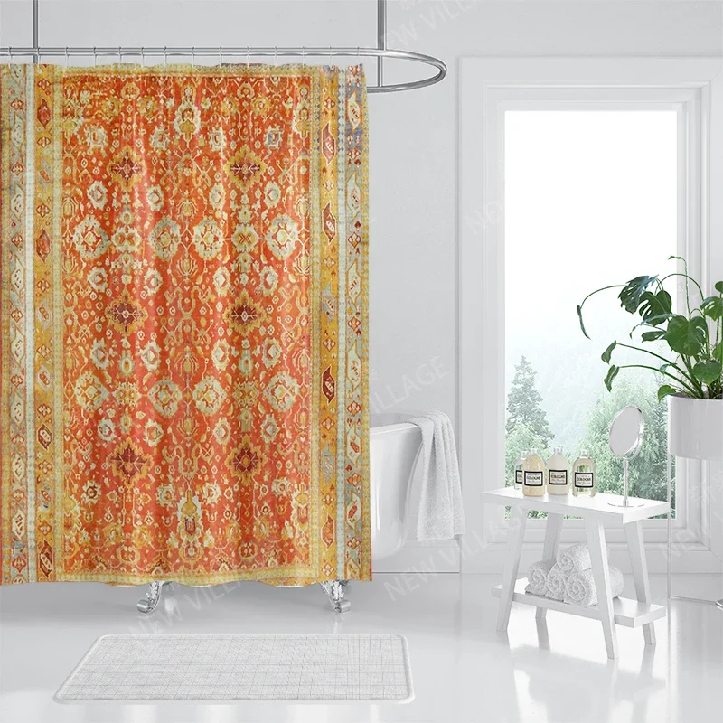 Waterproof fabric shower curtains Bathroom curtain accessories Bath curtain for shower 180x200cm 240*200 boho decoration vintage