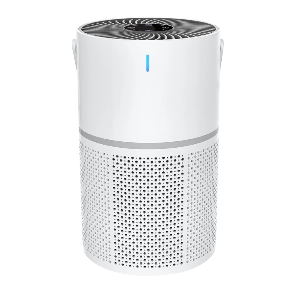 Stylish Compact Design of an Advanced Three Layer Filtered Portable Air Purifier Ensures Clean Indoor Atmosphere Effectively