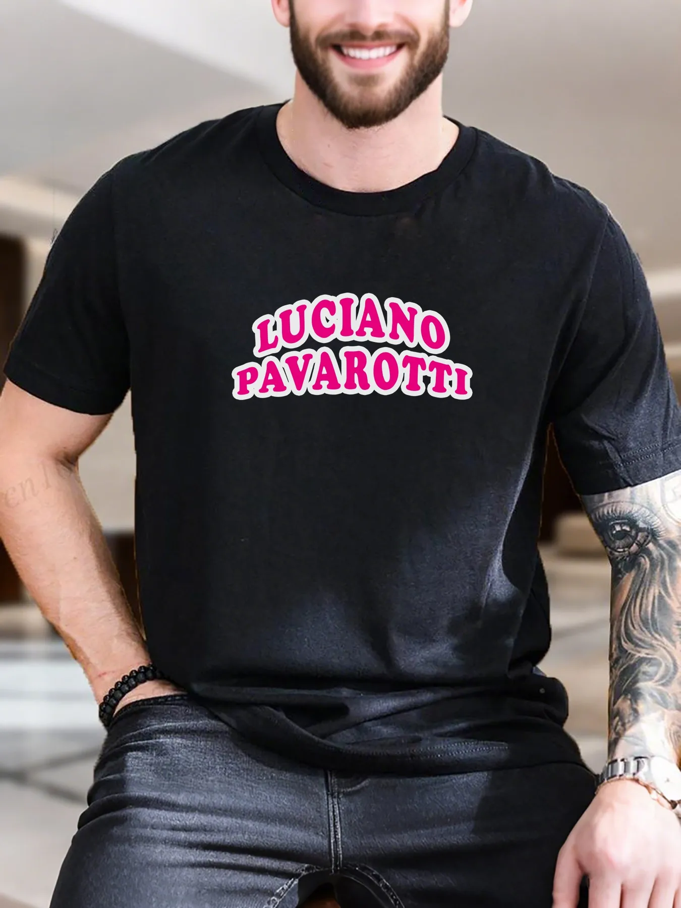 

Men's Printed Short Sleeve T-Shirt - 100% Cotton Comfortable & Stylish Casual Tee, Trendy Graphic Design for Summer Daily Wear