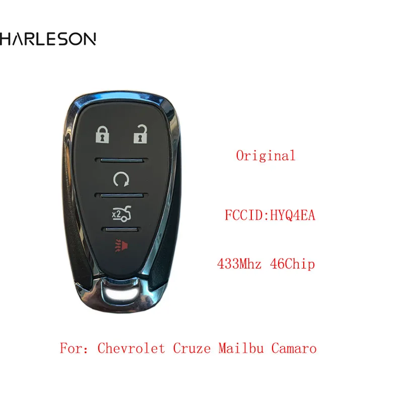 Clé télécommande intelligente HYQ4EA à 5 boutons, 433MHz, ID46, pour Chevrolet Cruze Malibu Camaro, originale