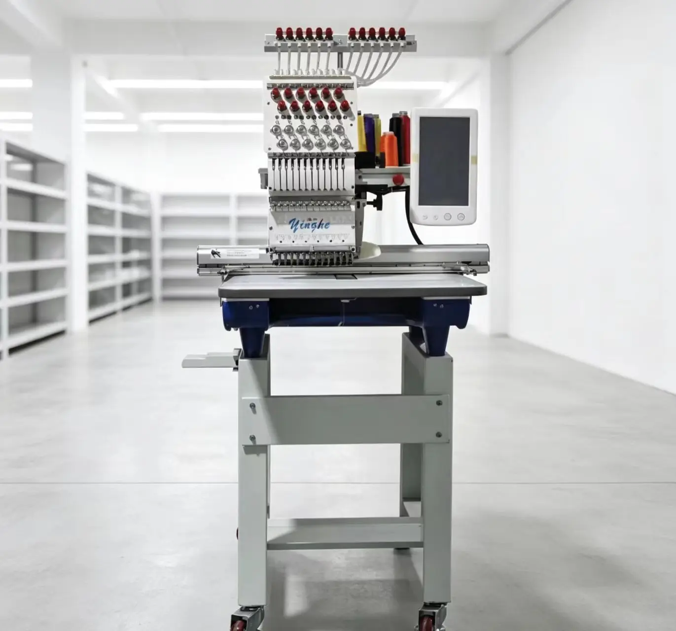 Workshop Oriented 1201 Single Head Embroidery Machine 12 Needles For Cap Jeans Socks Flat Sheet Custom Processing Jobs