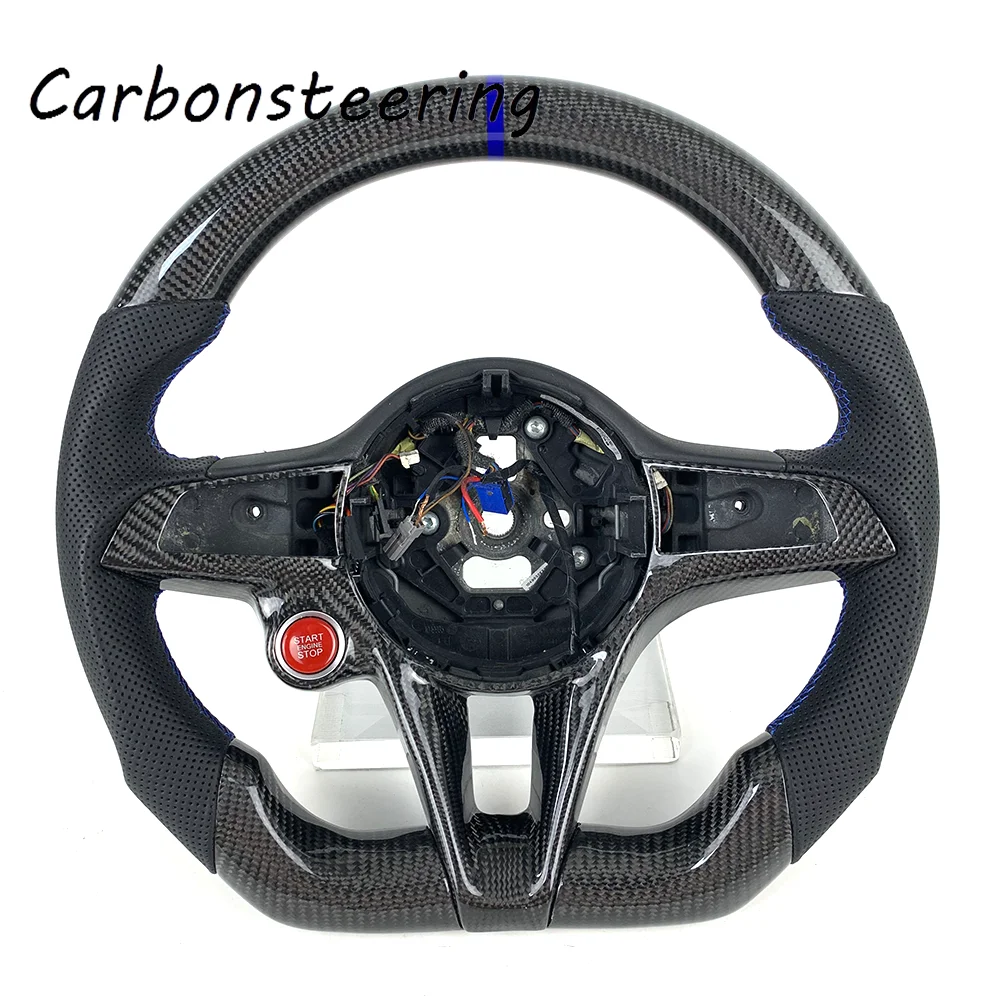 Cars accessories for 2014-2020 For Alfa Romeo Giulia Stelvio Customized LED RPM carbon fiber steering wheel interior custom