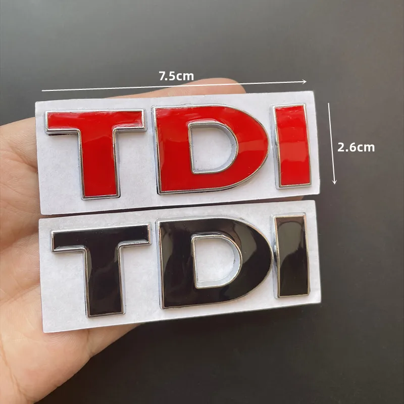 3D Metal Logo TDI Emblem Car Front Grill Badge Rear Trunk Sticker For VW Golf 4 6 7 MK6 Polo Jetta Passat Accessories - view 6