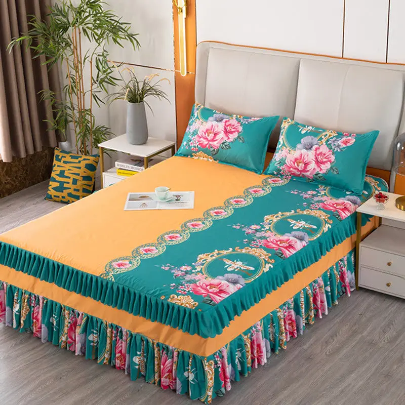 Bed Skirt Four Season Universal Princess Luxury Modern Bedspread Comfortable Breathable King Queen Size Nordic Non-slip Home