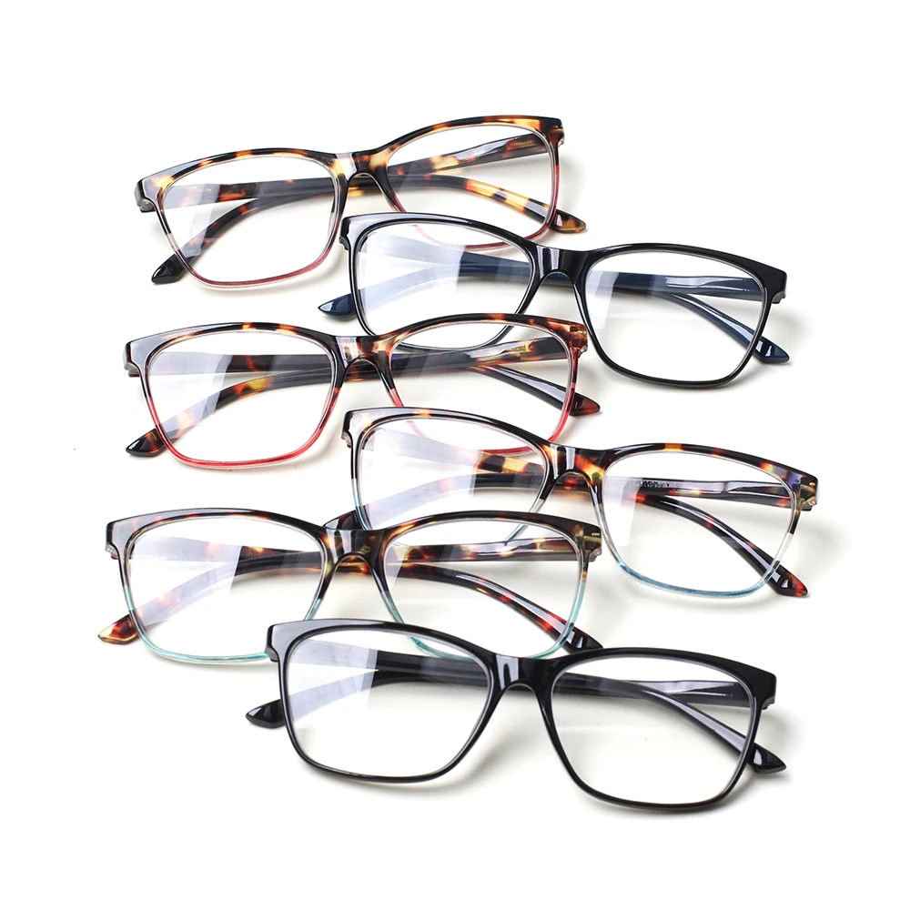 Boncamor 5 Pack Reading Glasses Blue Light Blocking Spring Hinge Men and Women Computer Goggle Eyewear Decorative Eyeglasses