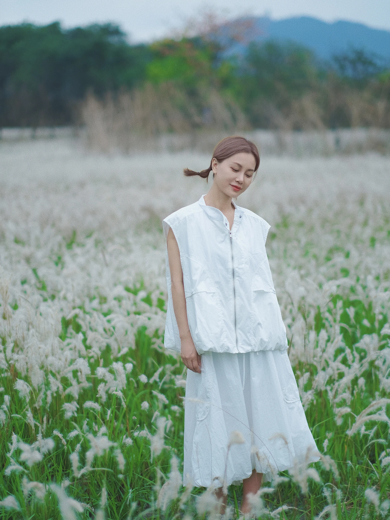 

Женская юбка Une Eau Bleue Artistic Outdoor Workwear Vest Forest System, А-силуэт, хлопок, свободный крой, весна-лето